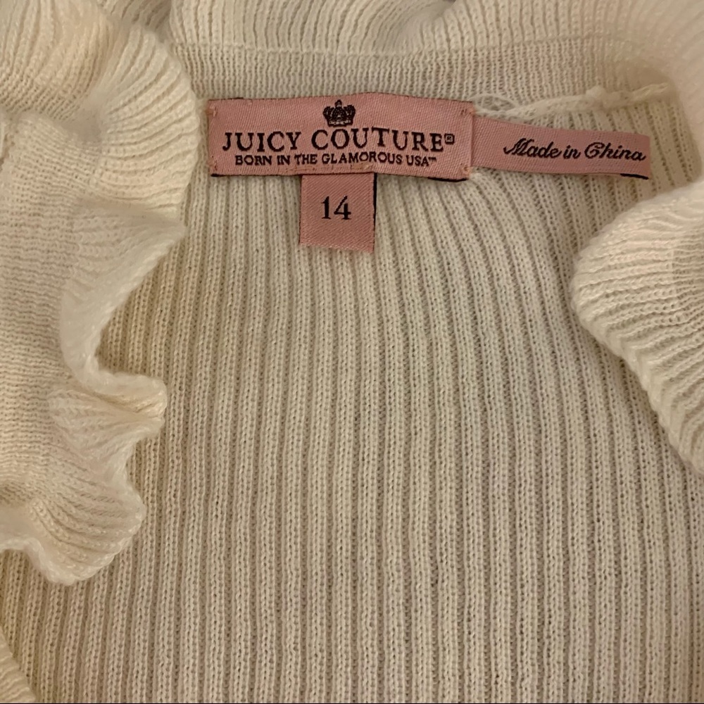 JUICY Couture Cream Ruffle Cotton Top Juniors 14 - Picture 5 of 6